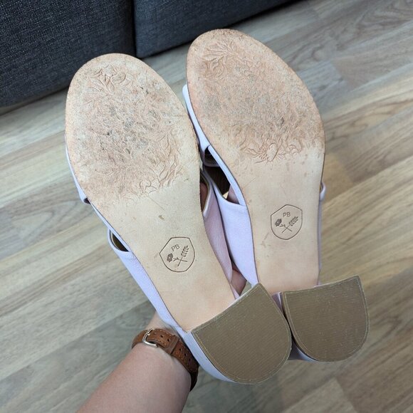 Poppy Barley Leather Mules | Pale Lilac Block Heel | Luxe Comfort - Picture 5 of 11